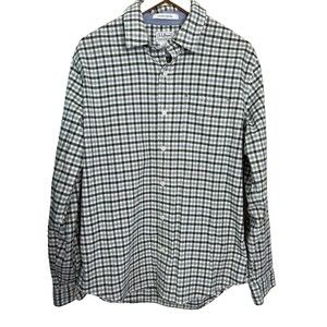LL Bean Shirt Men's Medium Tartan Plaid Slightly Fitted Button Down Western